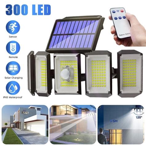 Lâmpada Solar Super Luminosa 300 LED Luzes Solares IP65 Sensor De