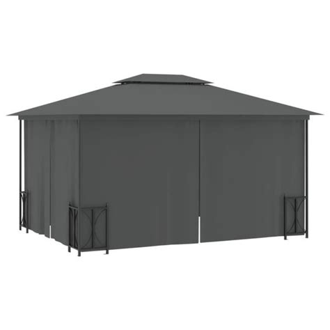 Tonnelle Avec Parois Et Toit Double 3x4 M Anthracite 318544 Cdiscount