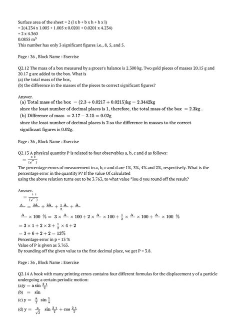 Ncert Solutions For Class Physics Chapter Units And Measurements