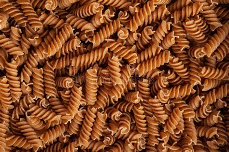 Raw Brown Pasta Wholegrain Fusilli Dry Whole Grain Noodle Raw Spelt