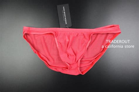 N N Bodywear Men Coral Red Sheer Mesh Bikini Underwear Size S M L Ebay