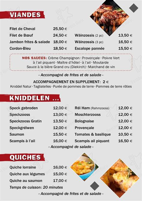 Menu At Beim Kueb Cafe Mondercange