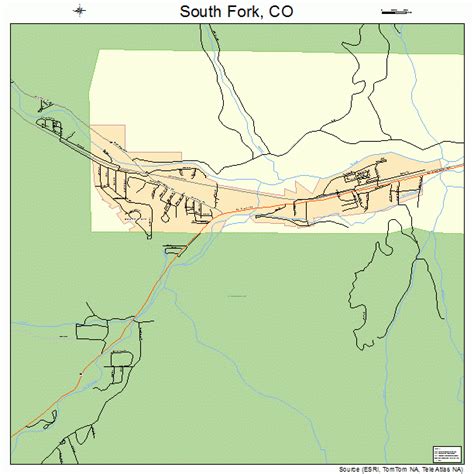 South Fork Colorado Street Map 0872395