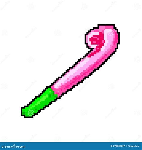 Noisemaker Party Whistle Game Pixel Art Vector Illustration Stock