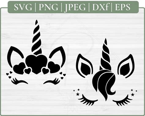 Einhorn Svg Dateien Einhorn Gesicht Svg Einhorn Kopf Svg Etsy