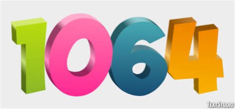 1064 Text Effect and Logo Design Number