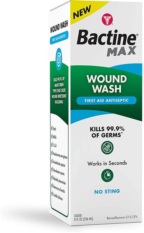 Bactine Max First Aid Antiseptic Wound Wash Kills 99 9 Of Germs From