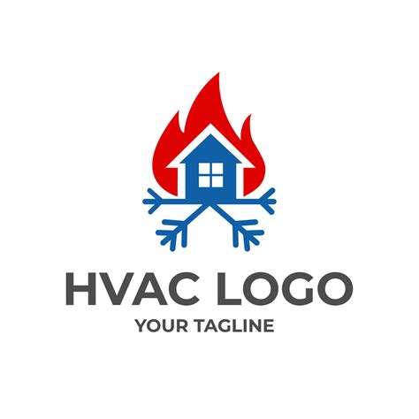 Hvac House Heating And Air Conditioning Logo Installation