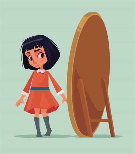 Girl Looking In Mirror Illustrations Royalty Free Vector Graphics