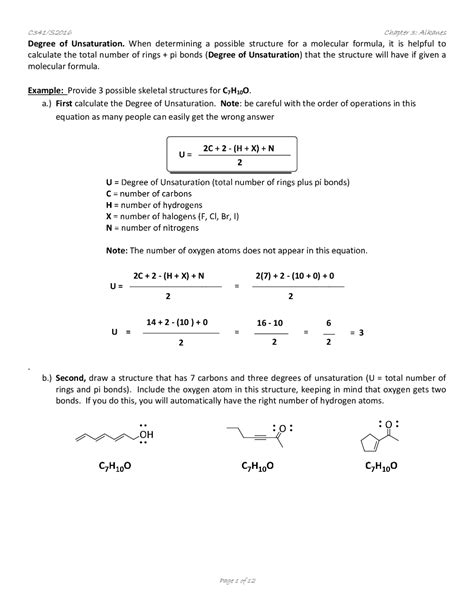 Organic Chemistry 1 Isomers Worksheet Docsity