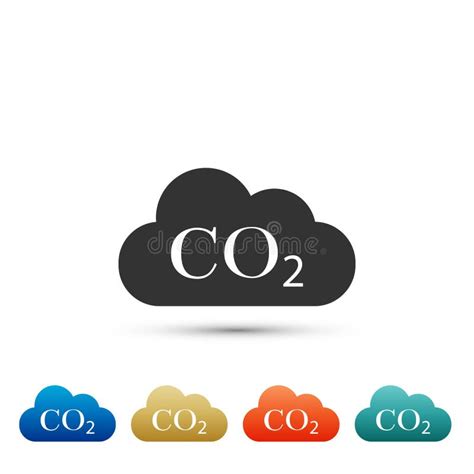 Co Emissions In Cloud Icon Isolated On White Background Carbon