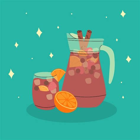 Free Vector Sangria Illustration In Hand Drawn Style