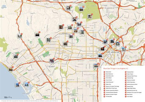 Hop On Hop Off Los Angeles Map - New York Map Poster