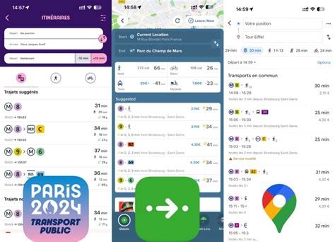 Comparison of Features Between "Transport Public Paris 2024" and Google ...