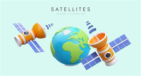 Sat Lites De Comunica O Realistas Voam Ao Redor Do Sistema Gps Da