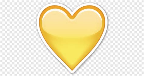 Stiker Emoji Ilustrasi Hati Kuning Dan Putih Png Pngegg