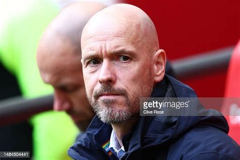 Erik Ten Hag Manager Of Manchester United Looks On Prior To The