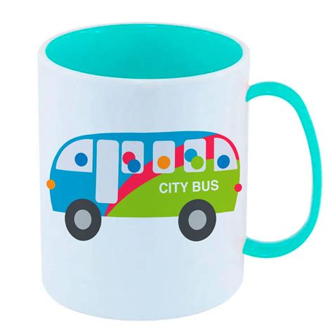 Caneca De Pol Mero Pl Stico Inquebr Vel Infantil Azul Carrinho Carro