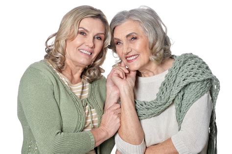 Retrato De Dos Mujeres Sonrientes Foto Premium