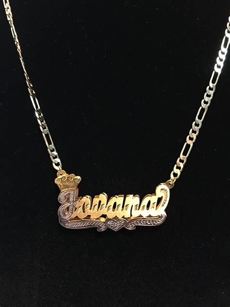 14K Gold Plated Royal Double Plated Name Necklace Etsy