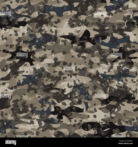 Seamless Camouflage Pattern Khaki Texture Vector Illustration Stock