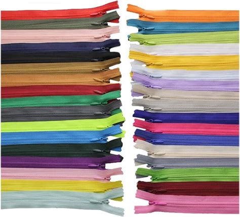 Zippers Invisible 32 PCS Coloured Zipper Nylon Coil Zippers Zip