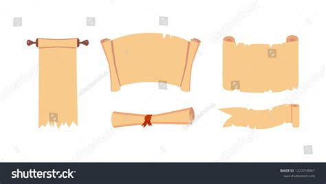 Old Paper Scroll Vector Set Retro Stock Vector (Royalty Free ...