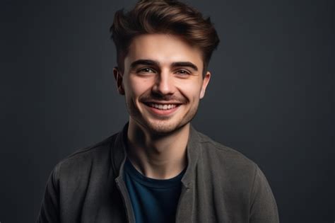 Premium Ai Image Portrait Of Handsome Smiling Young Man Laughing