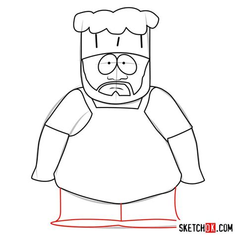 Sketch The Legendary Character How To Draw Chef Mcelroy From South