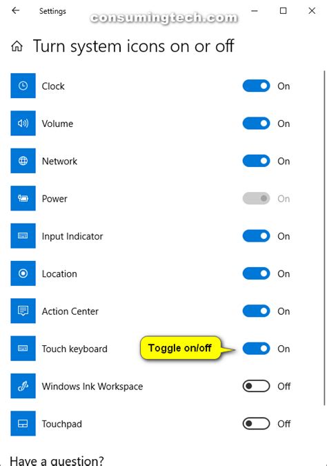 Hide Show Touch Keyboard Button In Notification Area In Windows