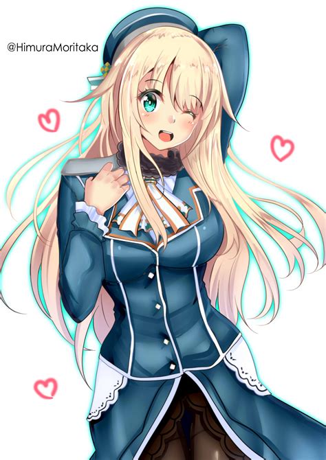 Long Hair Blonde Big Boobs Anime Anime Girls Kantai Collection