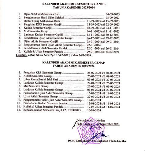 Kalender Akademik T A Universitas Dharmawangsa Medan