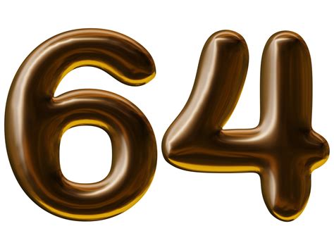 Number 64 Design In 3d Render 19552783 PNG