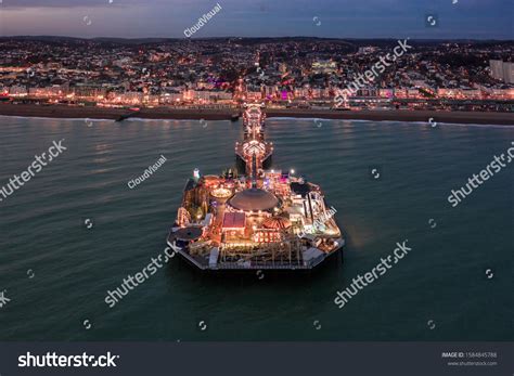 Brighton Palace Pier Seafront Illuminated Night Stock Photo 1584845788 ...