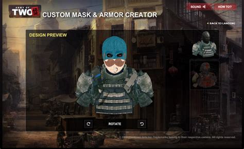 Army of Two Custom Mask and Armor Creator is LIVE! - Army of Two: The ...