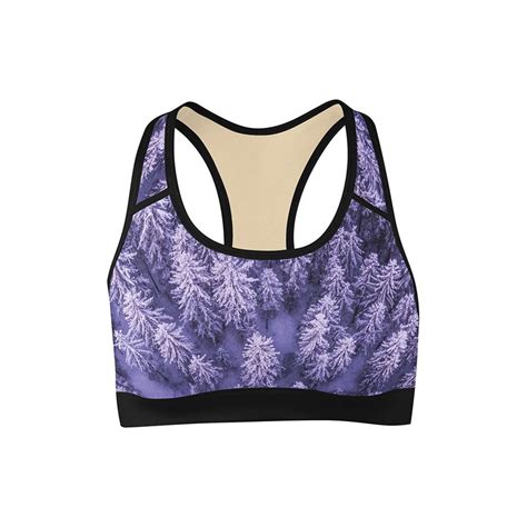 Purple Winter Trees Sports Bra - Nature Inspired Women's Tops