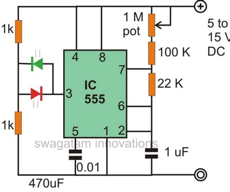 Ic 555 Led Circuits Blinking Flashing Fading Effect