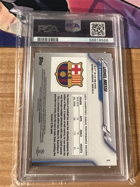 Topps Chrome Ucl Sapphire Edition Lionel Messi Psa Gem Mt