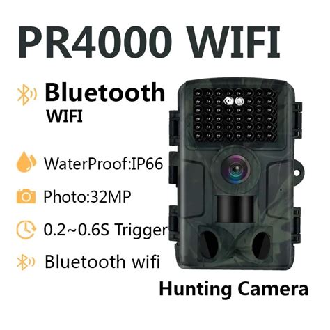 Cam Ra De Chasse WiFi Bluetooth Store 4000 1080P 32MP Vision Nocturne