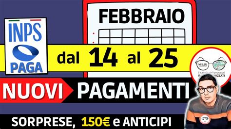 INPS PAGA 14 25 FEBBRAIO NUOVI PAGAMENTI DATE ANTICIPI NUOVO SITO