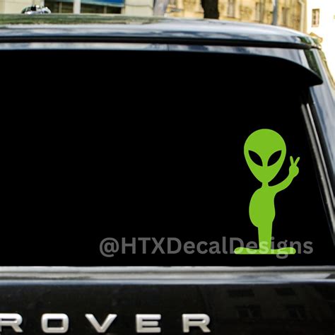 Alien Car Decal Alien Peace Car Decal Space Martian Custom Decal Ufo