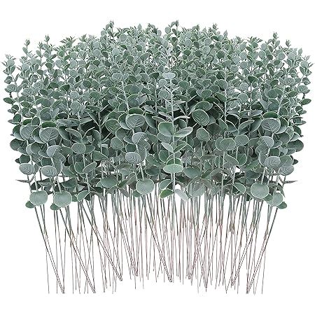 Amazon Feqo Pcs Eucalyptus Stems Artificial Green Eucalyptus