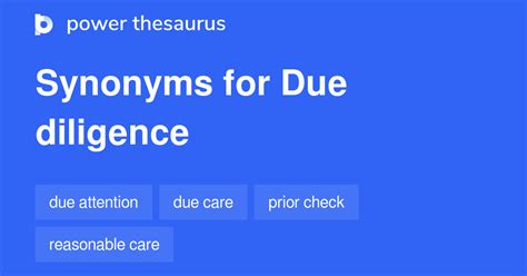 Due Diligence Synonyms 154 Words And Phrases For Due Diligence