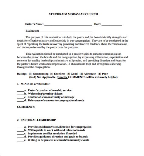 Free 9 Sample Leadership Evaluation Forms In Ms Word Pdf