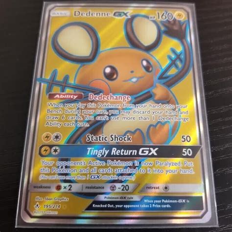 Dedenne GX 195 214 NM Pack Fresh Full Art Ultra Rare Holo Unbroken