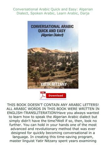 Pdf Read Conversational Arabic Quick And Easy Algerian Dialect