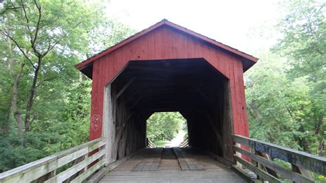 Sugar Creek Covered Bridge In Chathamglenarm Illinois Route 66