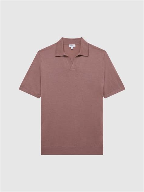 Reiss Duchie Merino Wool Open Collar Polo Shirt Reiss Rest Of Europe