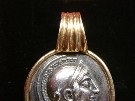 REPLICA GREEK CENTURION COIN WITH 18K BEZEL – CUSTOM MADE & NICE – 22 GRAMS