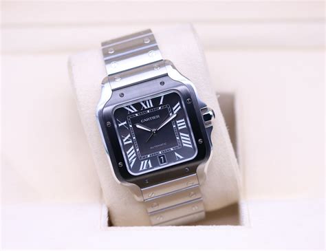 Cartier Santos De Cartier Large Grey Dial Adlc Wssa Box